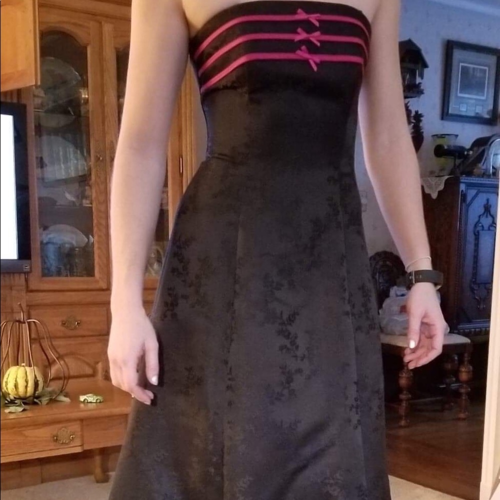 Black detailed evening gown